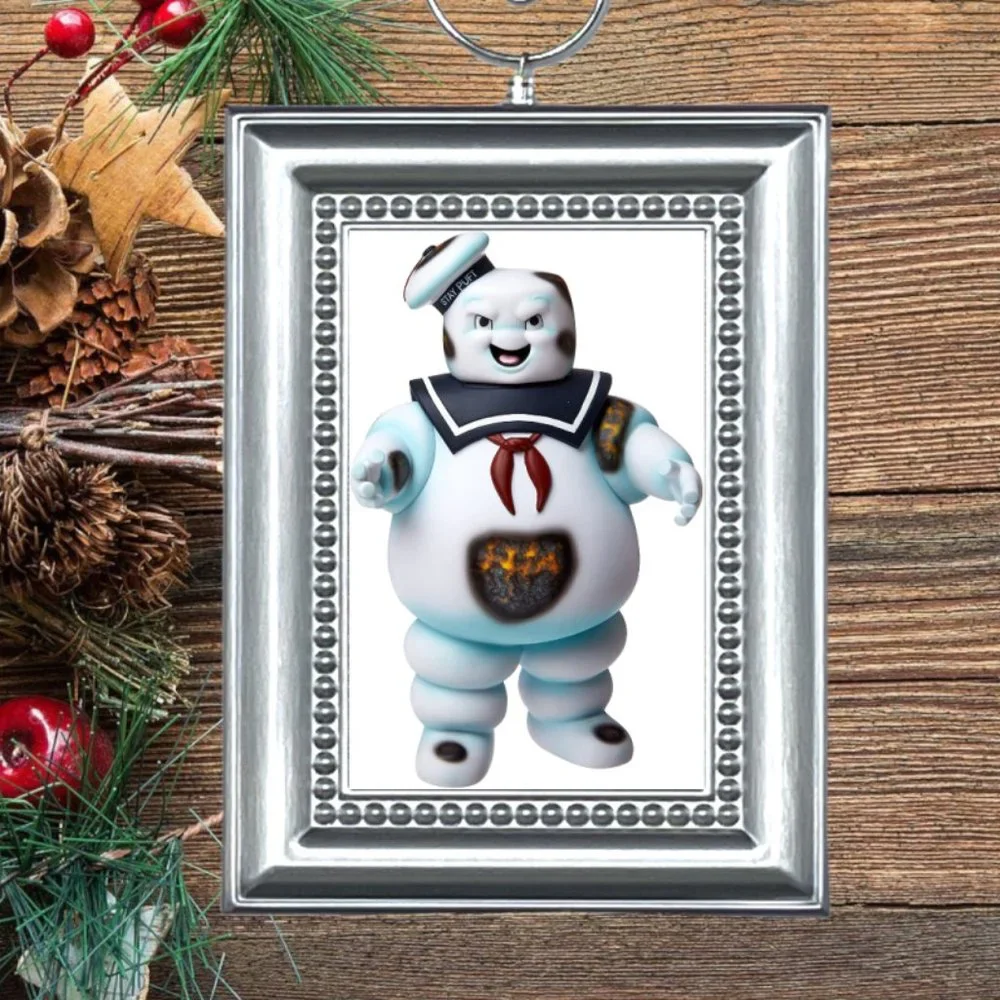 Ghostbusters Stay Puft‎ Marshmallow Man Ghost Retro Christmas Tee Ornament